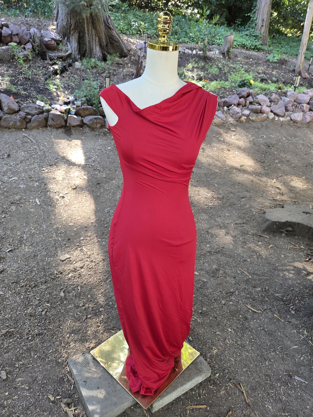 Princess Polly Red‎ Asymmetric Drape Maxi Dress Size 4